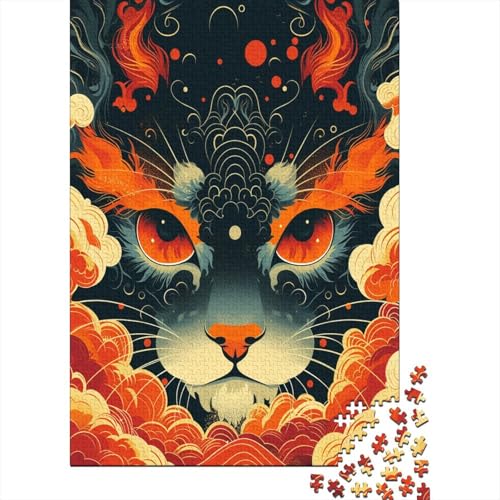 Kat Puzzle 1000 Teile Erwachsener Kniffel Spaß Für Die Ganze Familie - Abwechslungsreiche 1000 Puzzleteilige Motive Puzzlespiel Erwachsene, Puzzel 1000pcs (75x50cm) von AOLENFKR