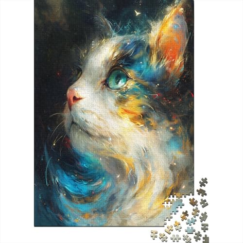 Kat Puzzle 1000 Teile Puzzles Für Erwachsene Lernspiel Herausforderungsspielzeug 1000-teilige Puzzlespiel Für Erwachsene Kinder Puzzel 1000pcs (75x50cm) von AOLENFKR