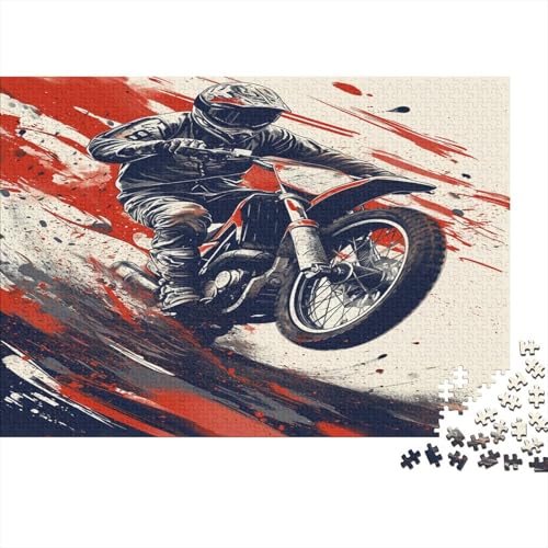 Kreuz-Country Motorcycle 1000 Teile,Impossible Puzzle,Geschicklichkeitsspiel Für Die Ganze Familie, Erwachsenen Puzzlespiel Puzzel 1000pcs (75x50cm) von AOLENFKR