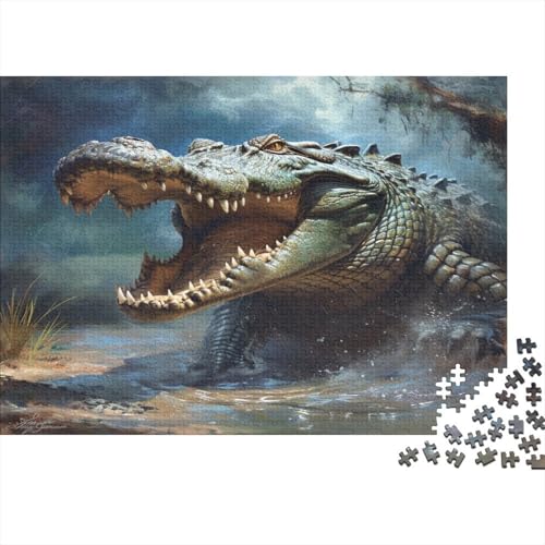 Krokodil Puzzle 1000 Teile Erwachsener Kniffel Spaß Für Die Ganze Familie - Abwechslungsreiche 1000 Puzzleteilige Motive Puzzle Erwachsene, Puzzel 1000pcs (75x50cm) von AOLENFKR