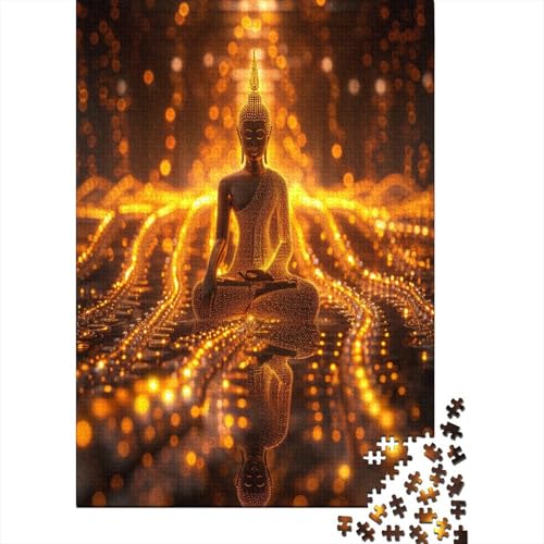 Künstlerische Buddha Statuen 1000 Teile,Impossible Puzzle,Geschicklichkeitsspiel Für Die Ganze Familie, Erwachsenen Puzzlespiel Puzzel 1000pcs (75x50cm) von AOLENFKR