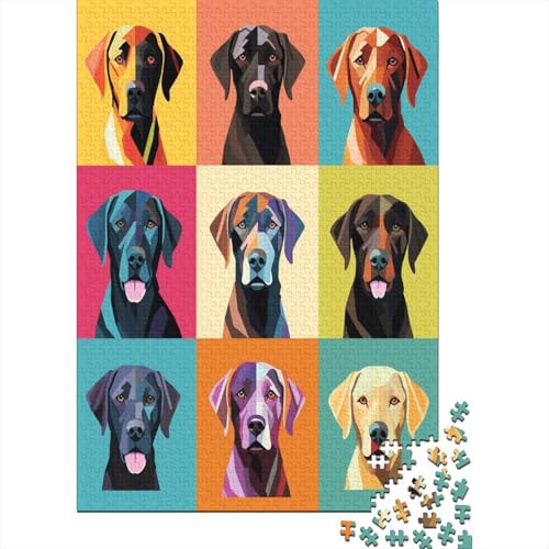 Labradorhund 1000 Stück Puzzles Für Erwachsene Teenager Stress Abbauen Familien-Puzzlespiel 1000-teiliges Puzzle Kinder Lernspiel Spielzeug Geschenk Puzzel 1000pcs (75x50cm) von AOLENFKR