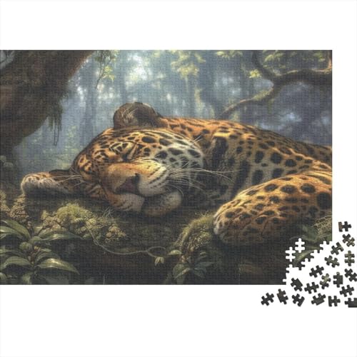 Leopard 1000 Stück Puzzles Für Erwachsene Teenager Stress Abbauen Familien-Puzzlespiel 1000-teiliges Puzzle Kinder Lernspiel Spielzeug Geschenk Puzzel 1000pcs (75x50cm) von AOLENFKR