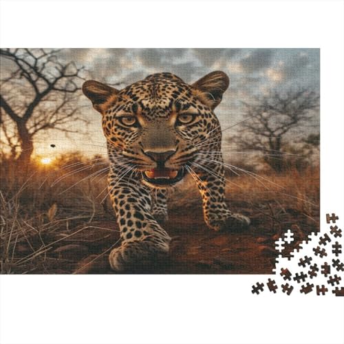 Leopard 1000 Teile, Impossible Puzzle,Geschicklichkeitsspiel Für Die Ganze Familie, Erwachsenenpuzzle Ab 14 Jahren Puzzel 1000pcs (75x50cm) von AOLENFKR