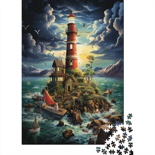 Leuchtturm 1000 Stück Puzzles Für Erwachsene Teenager Stress Abbauen Familien-Puzzlespiel 1000-teiliges Puzzle Kinder Lernspiel Spielzeug Geschenk Puzzel 1000pcs (75x50cm) von AOLENFKR