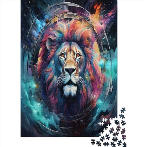 Löwe 1000 Stück Puzzles Für Erwachsene Teenager Stress Abbauen Familien-Puzzlespiel 1000-teiliges Puzzle Kinder Lernspiel Spielzeug Geschenk Puzzel 1000pcs (75x50cm) von AOLENFKR