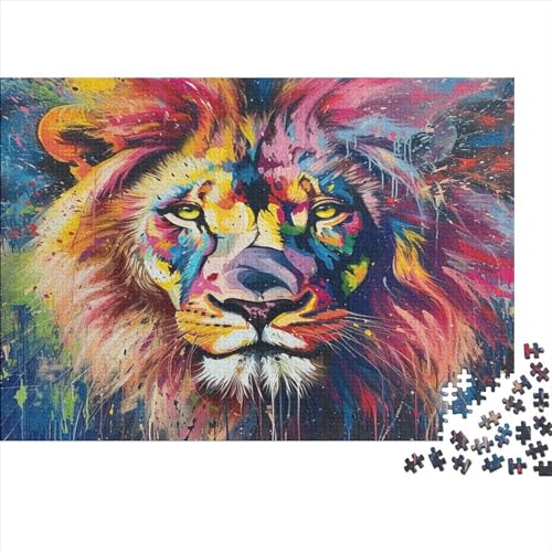 Löwe Puzzle 1000 Teile Erwachsener Kniffel Spaß Für Die Ganze Familie - Abwechslungsreiche 1000 Puzzleteilige Motive Puzzlespiel Erwachsene, Puzzel 1000pcs (75x50cm) von AOLENFKR