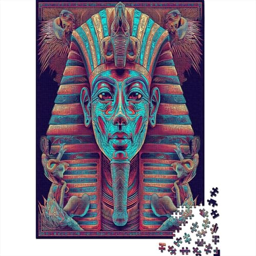 Pharao Puzzle 1000 Teile,Puzzle Für Erwachsene, Impossible Puzzle,Puzzle Farbenfrohes Legespiel,GesKükenlichkeitsspiel Für Die Ganze Familie Puzzel 1000pcs (75x50cm) von AOLENFKR