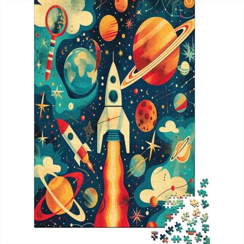 Rakete 1000 Stück Puzzles Für Erwachsene Teenager Stress Abbauen Familien-Puzzlespiel 1000-teiliges Puzzle Kinder Lernspiel Spielzeug Geschenk Puzzel 1000pcs (75x50cm) von AOLENFKR