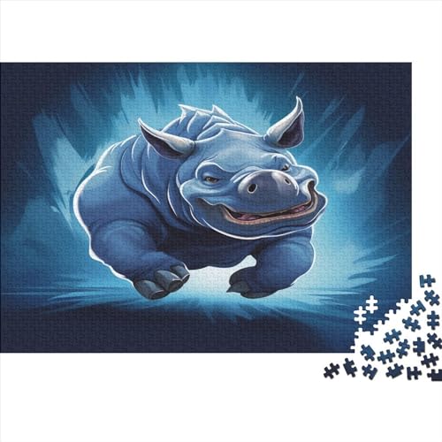 Rhinoceros Puzzle 1000 Teile,Puzzlespiel Für Erwachsene,Impossible Puzzle,Puzzle GesKükenlichkeitsspiel Für Die Ganze Familie, Geschenke Für Männer/Frauen Erwachsenen Puzzel 1000pcs (75x50cm) von AOLENFKR