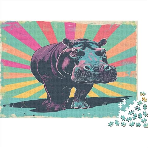 Rhinoceros Puzzle 1000 Teile,Puzzlespiel Für Erwachsene,Impossible Puzzle,Puzzle Geschicklichkeitsspiel Für Die Ganze Familie, Geschenke Für Männer/Frauen Erwachsenen Puzzel 1000pcs (75x50cm) von AOLENFKR