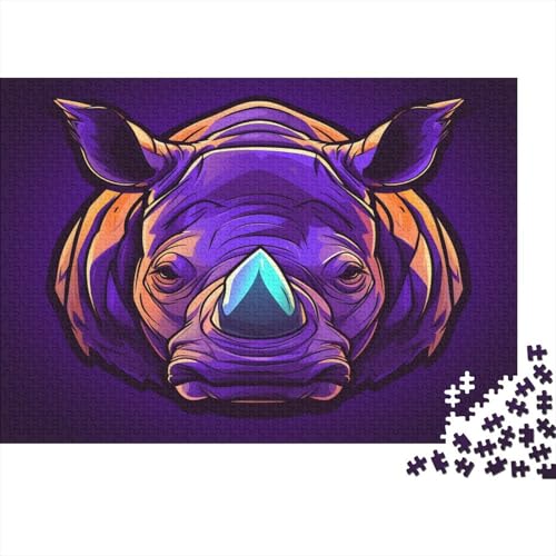 Rhinoceros Puzzlespiel 1000 Teile Erwachsene -Puzzle 1000 Stück Spiel Puzzles Für Erwachsene Kinder Puzzle Erwachsenen Puzzlespiel Puzzel 1000pcs (75x50cm) von AOLENFKR