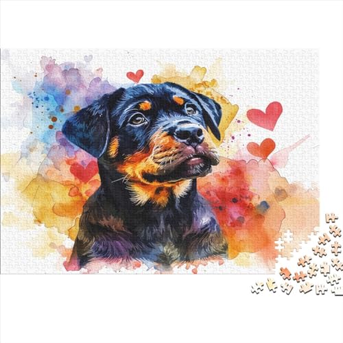 Rottweiler Puzzle 1000 Teile Für Erwachsene Und Kinder Ab 14 Jahrenfür Stressabbauer Puzzlespiel Erwachsenen Puzzlespiel Puzzel 1000pcs (75x50cm) von AOLENFKR