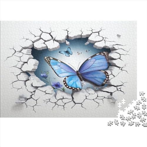 Schmetterling Puzzle 1000 Teile Puzzles Für Erwachsene Lernspiel Herausforderungsspielzeug 1000-teilige Puzzlespiel Für Erwachsene Kinder Puzzel 1000pcs (75x50cm) von AOLENFKR