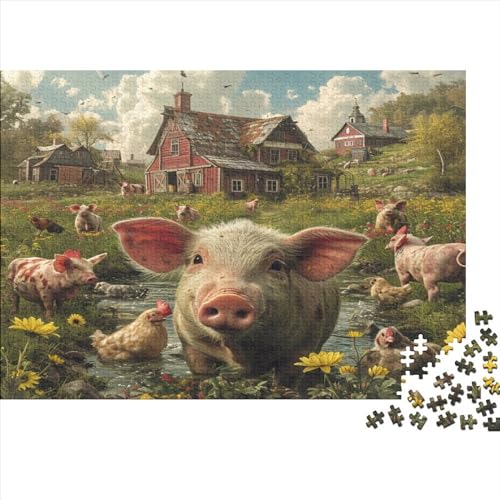 Schweinlet Puzzle 1000 Teile Erwachsener Kniffel Spaß Für Die Ganze Familie - Abwechslungsreiche 1000 Puzzleteilige Motive Puzzle Erwachsene, Puzzel 1000pcs (75x50cm) von AOLENFKR