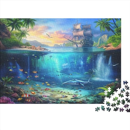 Segelboot 1000 Stück Puzzles Für Erwachsene Teenager Stress Abbauen Familien-Puzzlespiel Mit Poster in 1000-teiliges Puzzle Kinder Lernspiel Spielzeug Geschenk Puzzel 1000pcs (75x50cm) von AOLENFKR