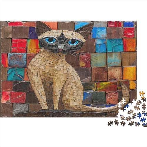 Siamese Kat Puzzlespiel 1000 Teile Puzzles Für Erwachsene Lernspiel Herausforderung Spielzeug 1000 Teile Puzzles Für Erwachsene Kinder Erwachsenen Puzzlespiel Puzzel 1000pcs (75x50cm) von AOLENFKR