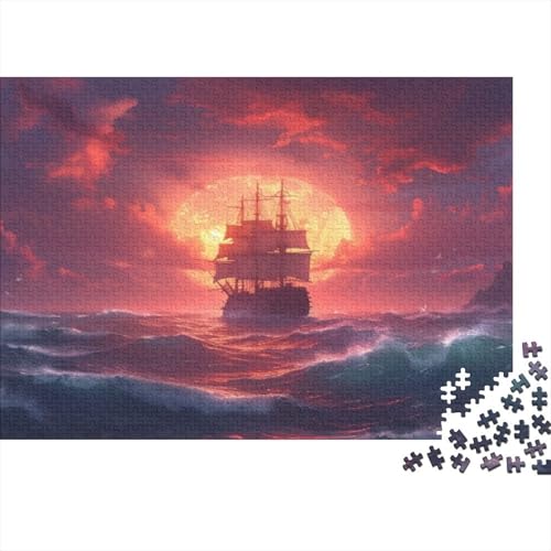 Sonneset SailBoot Puzzlespiel 1000 Teile Puzzles Für Erwachsene Lernspiel Herausforderung Spielzeug 1000 Teile Puzzles Für Erwachsene Kinder Erwachsenen Puzzlespiel Puzzel 1000pcs (75x50cm) von AOLENFKR