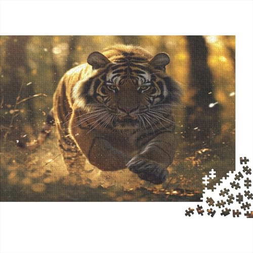 Tiger 1000 Stück Puzzles Für Erwachsene Teenager Stress Abbauen Familien-Puzzlespiel Mit Poster in 1000-teiliges Puzzle Kinder Lernspiel Spielzeug Geschenk Puzzel 1000pcs (75x50cm) von AOLENFKR