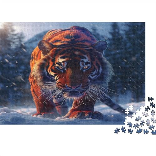 Tiger Puzzle 1000 Teile,Puzzle Für Erwachsene, Impossible Puzzle,Puzzle Farbenfrohes Legespiel,Geschicklichkeitsspiel Für Die Ganze Familie Puzzel 1000pcs (75x50cm) von AOLENFKR