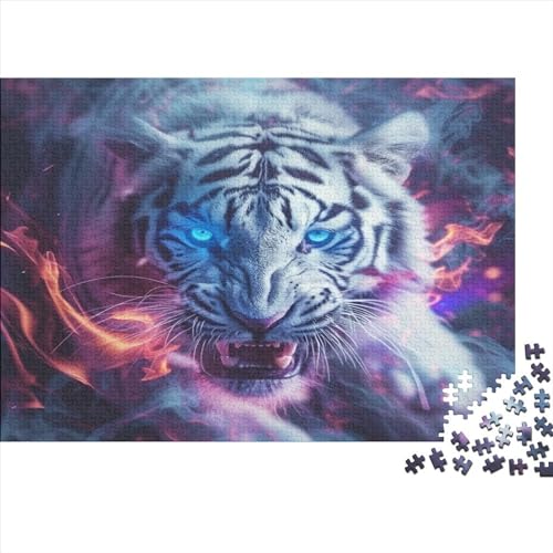 Tiger Puzzle 1000 Teile,Puzzle Für Erwachsene, Impossible Puzzle,Puzzle Farbenfrohes Legespiel,Geschicklichkeitsspiel Für Die Ganze Familie Puzzel 1000pcs (75x50cm) von AOLENFKR