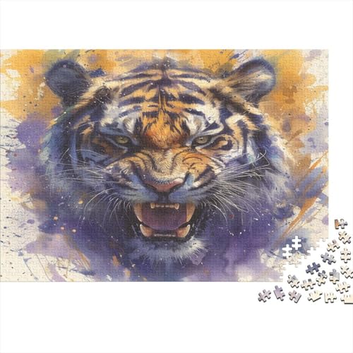 Tiger Puzzle 1000 Teile,für Erwachsene, Impossible Puzzle,farbenfrohes Legespiel,GesKükenlichkeitsspiel Für Die Ganze Familie,Erwachsenenpuzzle Puzzel 1000pcs (75x50cm) von AOLENFKR