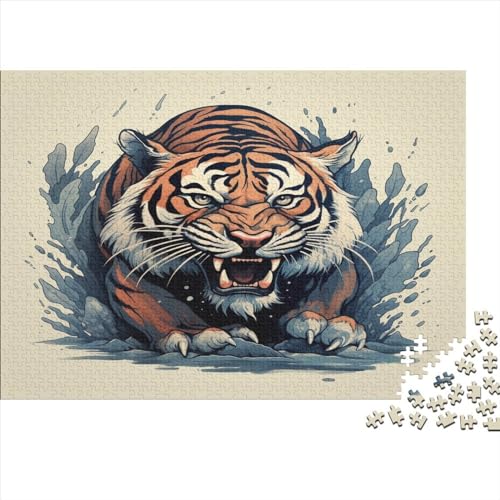 Tiger Puzzle 1000 Teile Erwachsener Kniffel Spaß Für Die Ganze Familie - Abwechslungsreiche 1000 Puzzleteilige Motive Puzzle Erwachsene, Puzzel 1000pcs (75x50cm) von AOLENFKR