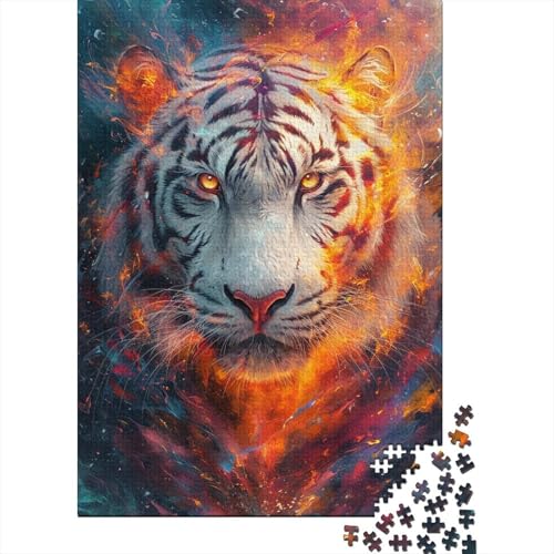 Tiger Puzzle 1000 Teile Puzzles Für Erwachsene Lernspiel Herausforderungsspielzeug 1000-teilige Puzzlespiel Für Erwachsene Kinder Puzzel 1000pcs (75x50cm) von AOLENFKR