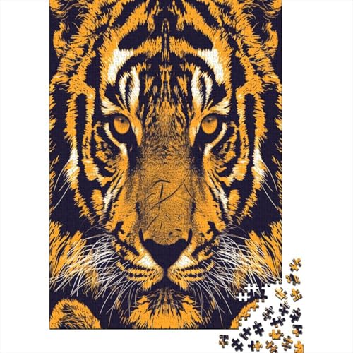 Tiger Puzzle 1000 Teile Puzzles Für Erwachsene Lernspiel Herausforderungsspielzeug 1000-teilige Puzzlespiel Für Erwachsene Kinder Puzzel 1000pcs (75x50cm) von AOLENFKR