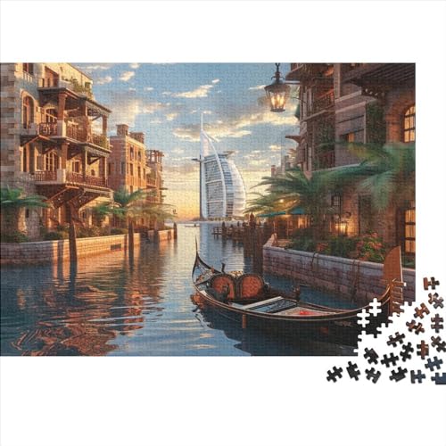 Venice Water Stadt 1000 Teile Puzzle Für Erwachsene, Hochwertige Recycelbare MateriAußerirdische Und Druck Puzzlespiel, Familienspiel, Geschenk Für Liebhaber Oder Freunde Puzzel 1000pcs (75x50cm) von AOLENFKR