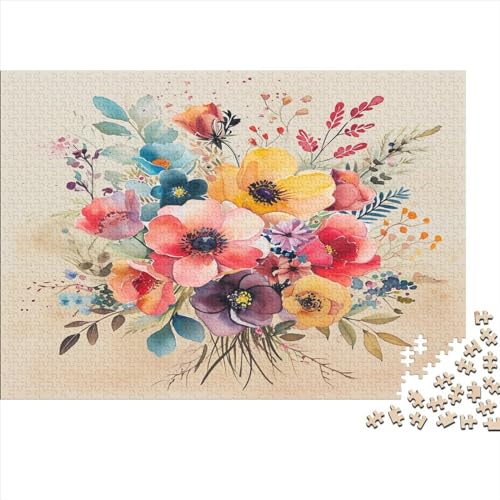 Watercolor Blumes Puzzle 1000 Teile Erwachsener Kniffel Spaß Für Die Ganze Familie - Abwechslungsreiche 1000 Puzzleteilige Motive Puzzle Erwachsene, Puzzel 1000pcs (75x50cm) von AOLENFKR