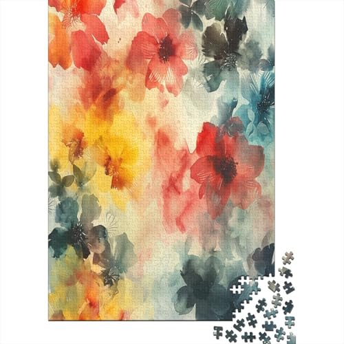 Watercolor Blumes Puzzle 1000 Teile Erwachsener Kniffel Spaß Für Die Ganze Familie - Abwechslungsreiche 1000 Puzzleteilige Motive Puzzlespiel Erwachsene, Puzzel 1000pcs (75x50cm) von AOLENFKR