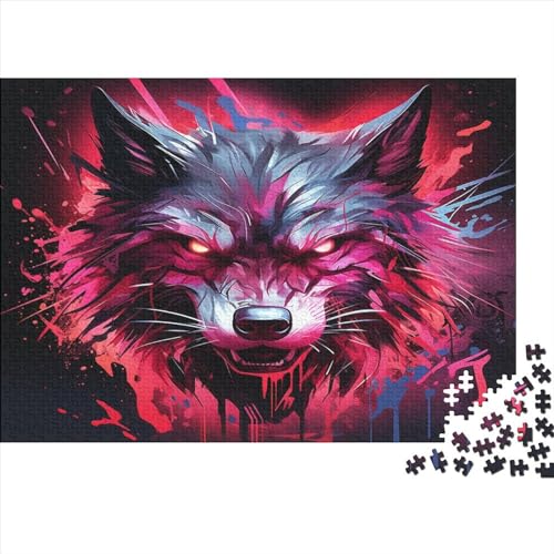 Wolf Puzzlespiel 1000 Teile Puzzle Für Erwachsene Und Kinder Ab 14 Jahren, Puzzle-Motiv Erwachsenen Puzzlespiel Puzzel 1000pcs (75x50cm) von AOLENFKR