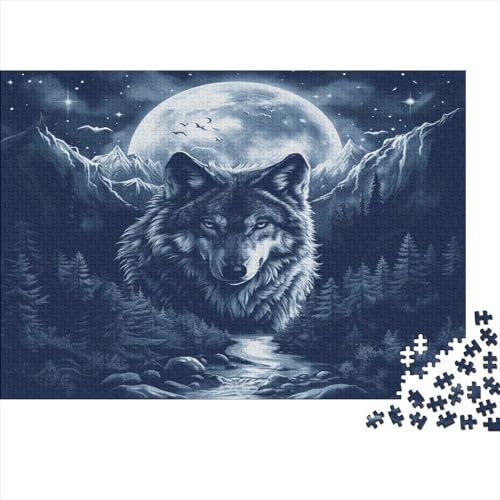 Wolves in The Mondlight 1000 Stück Puzzle Für Erwachsene 1000 Stück Puzzle Für Erwachsene-Crazy Süßigkeiten-1000 Stück Puzzle Große Puzzles Kinder Lernspiel Spielzeug Geschenk Puzzel von AOLENFKR