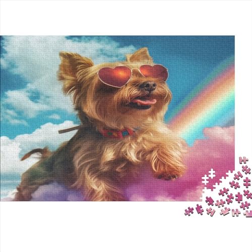 Yorkshire Terrier 1000 Teile Puzzle Für Erwachsene, Hochwertige Recycelbare MateriAußerirdische Und Druck Puzzlespiel, Familienspiel, Geschenk Für Liebhaber Oder Freunde Puzzel 1000pcs (75x50cm) von AOLENFKR