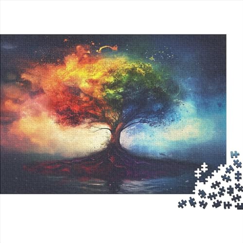 Zweifarbiger Baum 1000 Teile,Impossible Puzzle,Geschicklichkeitsspiel Für Die Ganze Familie, Erwachsenen Puzzlespiel Puzzel 1000pcs (75x50cm) von AOLENFKR