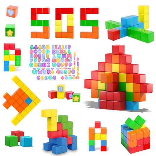 AOMACO 67 Pieces Magnetic Blocks STEM Magnetic Building Blocks 1.18in Construction Blocks Toys for Kids 3D Educational Preschool Magnetic Creative Toys for Girls & Boys 3+Years Old von AOMACO
