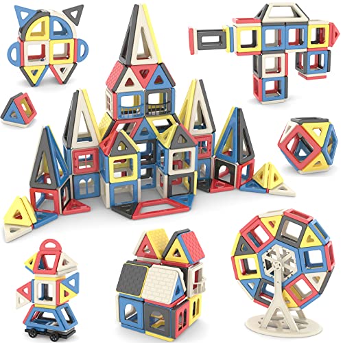 AOMIKS 161 Stück Magnetblock-Fliesen STEM & Lernspielzeug für Kinder 3D-Mini-Magnet-Stapelspielzeug Lernkreativität Geburtstagsgeschenk für Jungen Mädchen ab 3 Jahren von AOMIKS