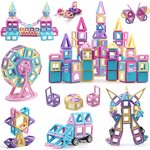 AOMIKS Magnetische Fliesen, 199 Stück, Mini-Magnetbausteine für Mädchen und Jungen, 3D-STEM-pädagogisches Lern- und Kreativitätsspielzeug für Kinder im Alter von 3 4 5 6 7 8 Jahren von AOMIKS