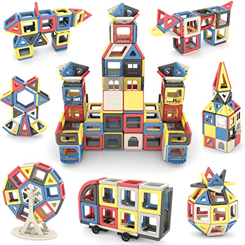 AOMIKS Magnetische Bausteine 173 Stück 3D Mini Magnetische Stapelblöcke Kinder Lernen MINT-Spielzeug für Mädchen Jungen Lern- und Kreativitätsgeschenk für Kinder 3 4 5 6 7 8 Jahre alt von AOMIKS