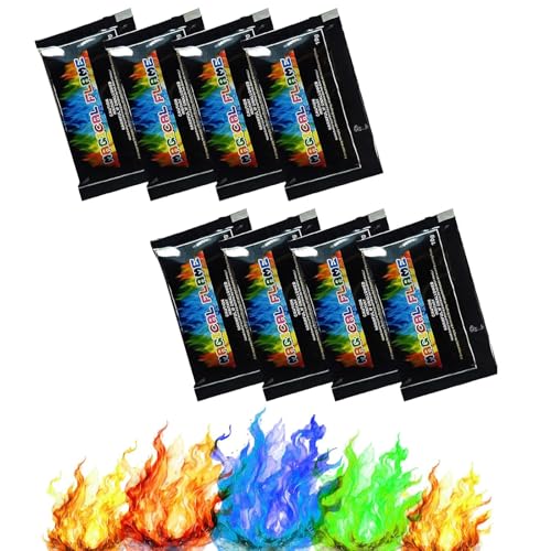 AOMiGT Feuerfarben Pulver für Buntes Feuer, Magic Fire Pulver, Buntes Feuer Pulver, Feuerfarben Pulver, 10g Feuerpulver Bunt, Für Veranstaltungen im Freien, Kamine, Lagerfeuer usw, 8 Stück von AOMiGT