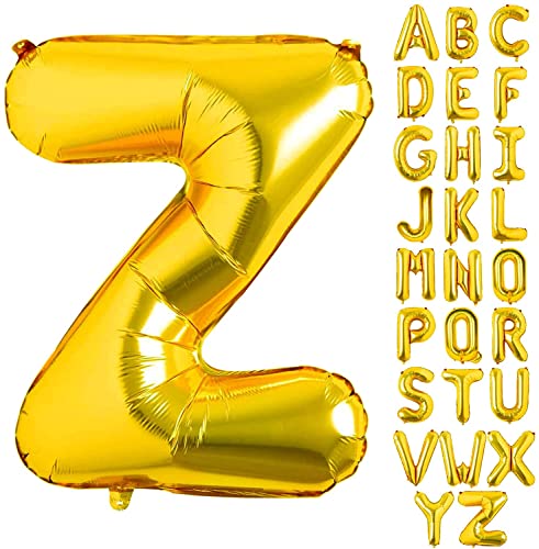 AONAT Gold Luftballons Alphabet 16 Zoll, Folienballon Buchstaben Luftballon Große Mylar Folie Helium Brief Luftballons Geburtstag Hochzeit Babyparty Silvester Dekoration (Buchstabe Z) von AONAT