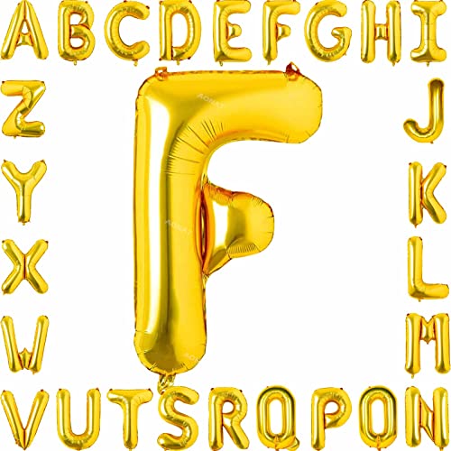 Folienballon Buchstaben 40Zoll Luftballon Gold Luftballons Alphabet Große Mylar Folie Helium Brief Luftballons Geburtstag Hochzeit Babyparty Silvester Dekoration Jubiläumsdekorationen (Buchstabe F) von AONAT