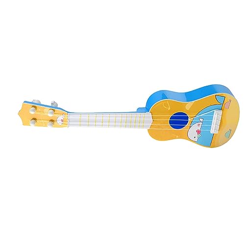 AONYAYBM 16,5-Zoll-Kinder-Ukulele-Gitarrenspielzeug, 4-saitige Kinder-Miniatur-Ukulele-Musikspielzeug, Bunt Gemusterte Pädagogische Kinder, Kleine Ukulele-Geschenke für Jungen, Mädchen,(Gelb) von AONYAYBM