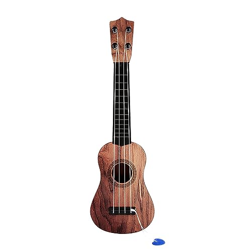 AONYAYBM Kindergitarre, Kinder-Ukulele, 4-saitige Mini-Kindergitarre, Spielbares Mini-Ukulele-Spielzeug aus Kunststoff, Pädagogische Kinder-Ukulele für Kleinkinder und Vorschulkinder,(Dunkle Farbe) von AONYAYBM