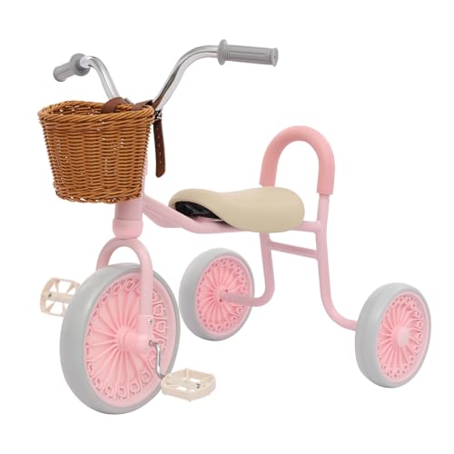 AOOUNGM 3 in 1 Kinder Dreirad Kinder Laufrad Kinderdreirad Lauffahrrad mit Korb für ab 2 Jahre bis 6 Jahre Tragfähigkeit 30kg (Rosa) von AOOUNGM