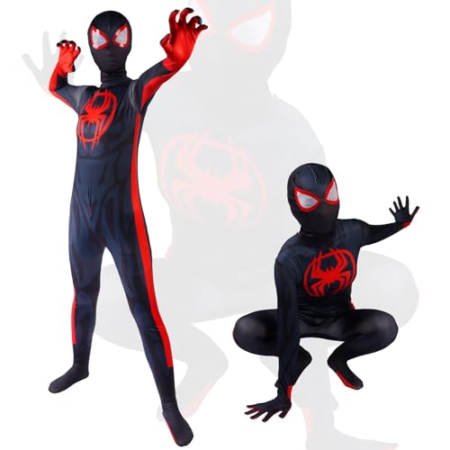 AOOWU Junge Mädchen Halloween Cosplay Kostüm, Superheld 3D Ani-me Anzug Raveparty Party Kostüm Kinder, Jumpsuit Super Kostüm Karneval für Party, Weihnachten von AOOWU