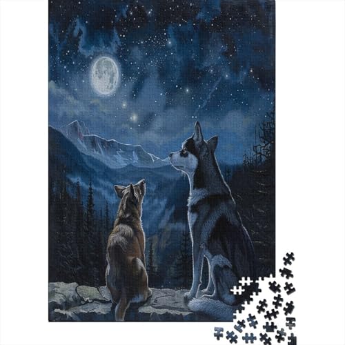 Alaskan Malamute Dog 1000 Stück Puzzles Für Erwachsene Teenager Stress Abbauen Familien-Puzzlespiel 1000-teiliges Puzzle Kinder Lernspiel Spielzeug Geschenk Puzzel 1000pcs (75x50cm) von AOREFGZZE