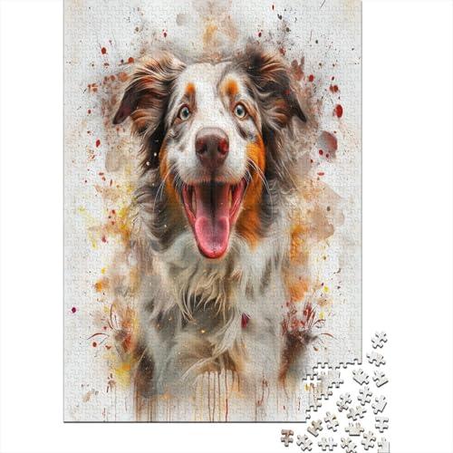 Australischer Schäferhund Puzzle 1000 Teile Erwachsener Kniffel Spaß Für Die Ganze Familie - Abwechslungsreiche 1000 Puzzleteilige Motive Puzzle Erwachsene, Puzzel 1000pcs (75x50cm) von AOREFGZZE