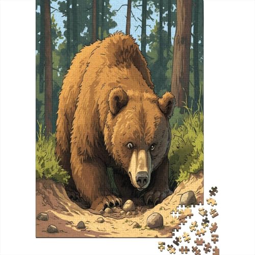 Bär 1000 Teile, Impossible Puzzle,Geschicklichkeitsspiel Für Die Ganze Familie, Erwachsenenpuzzle Ab 14 Jahren Puzzel 1000pcs (75x50cm) von AOREFGZZE